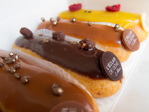 Eclair de génie - Caramel beurre salé, chocolat grand cru, fruit de la passion