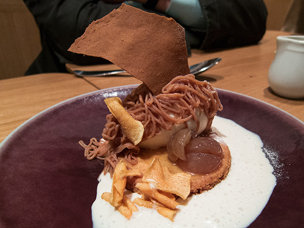 Anicia - Marron Imbert, soupe crémeuse au whisky, glace topinambour